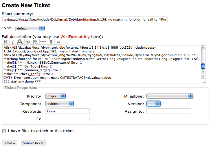 Create New Ticket 